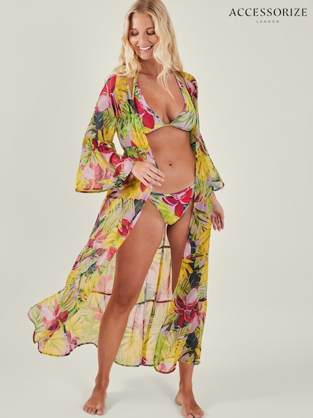 Accessorize Purple Banana Print Maxi Kaftan (E28237) | €27