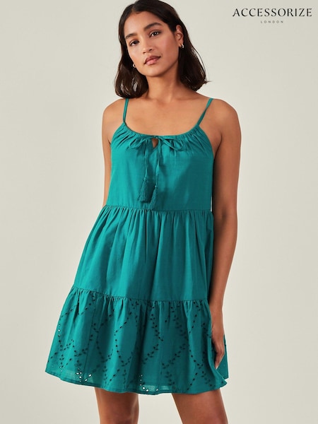 Accessorize Tiered Broderie Beach 100% Cotton Dress (E28238) | ‏135 ر.ق.