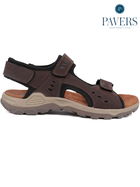 Pavers Brown Pavers Full Adjustable Touch Fasten Brown Sandals (E28246) | INR 6,143