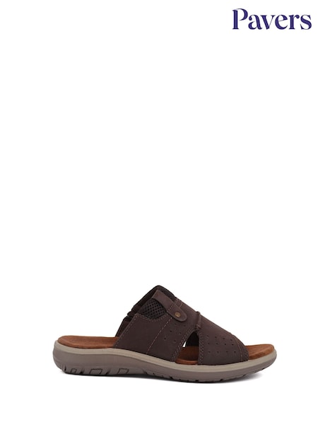 Pavers Brown Pavers Leather Mule Brown Sandals (E28252) | INR 5,375