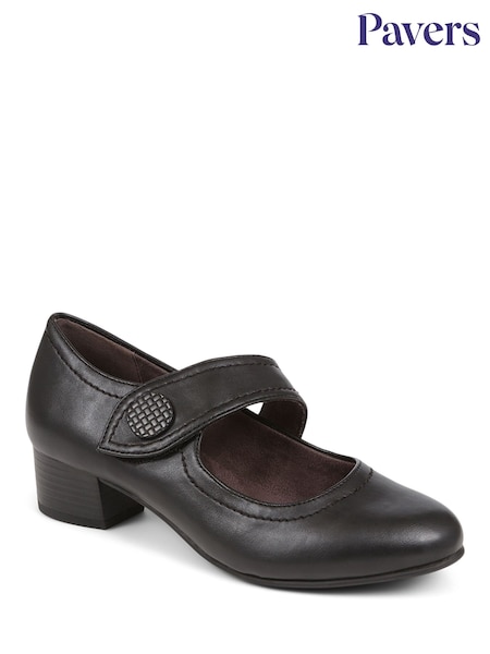 Pavers Wide Strap Mary Janes Black Shoes (E28258) | ‏268 ر.س.‏