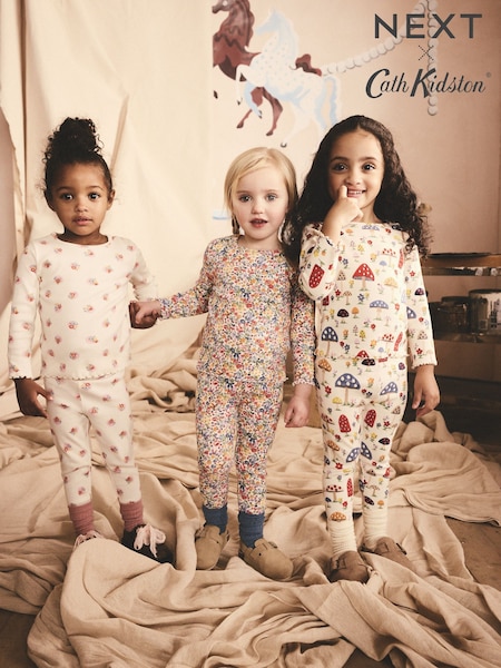 Azul marino - Cath Kidston Floral Long Sleeve Ribbed T-Shirts 3 Pack (3mths-7yrs) (E28267) | 25 € - 30 €