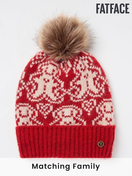 FatFace Red Ginger Bread Beanie Hat (E28273) | €18
