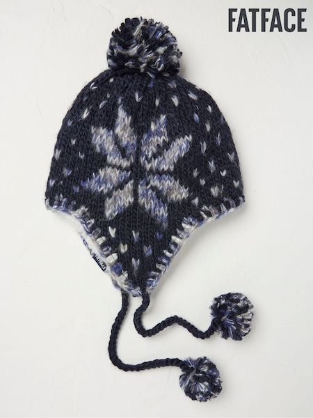 FatFace Navy Snowflake Trapper Hat (E28274) | €21