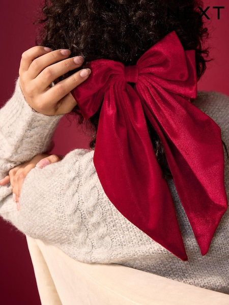 Красный - Velvet Hair Bow (E28399) | €7