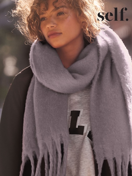 Self. Mauve Purple Heavyweight Blanket Scarf (E28401) | ₪111