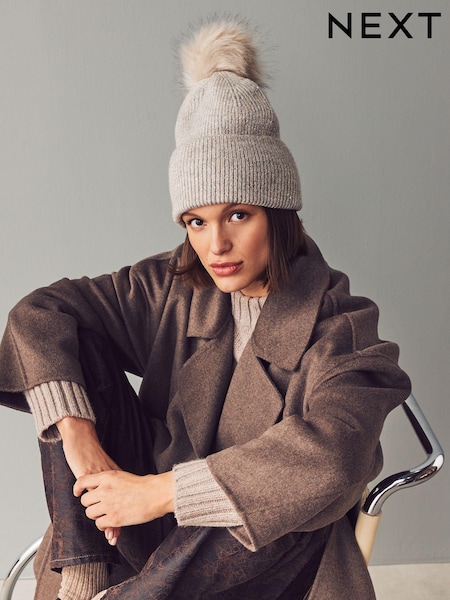 Natural Sparkle Knitted Pom Hat (E28413) | €19