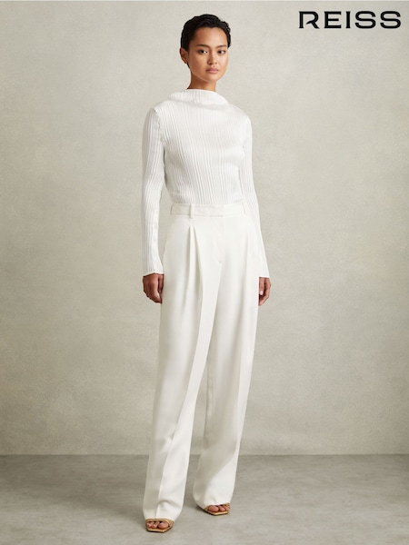 Reiss Lydia Double Pleat Wide Leg Tux Trousers (E28584) | 262 €