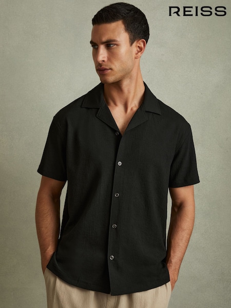 Reiss Emerald Hunt Textured Cuban Collar Shirt (E28604) | €99
