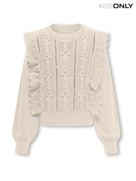 ONLY KIDS Cream Frill Knitted Jumper (E28650) | 21 €