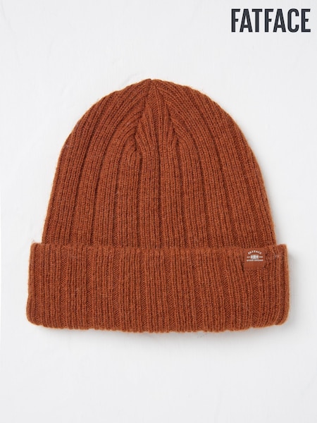 FatFace Sebastian Burnt Orange Rib Beanie (E28671) | €15.50