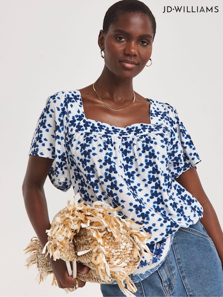 JD Williams Square Neck Half Sleeve Top (E28673) | 93 LEI