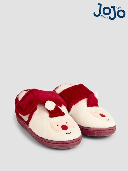 JoJo Maman Bébé Red Santa Christmas Santa Slipper Shoes (E28714) | €26