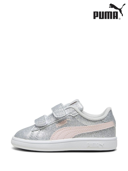 Puma Grey PUMA Smash 3.0 Glitz Glam Toddlers' Trainers (E28752) | 158 QAR