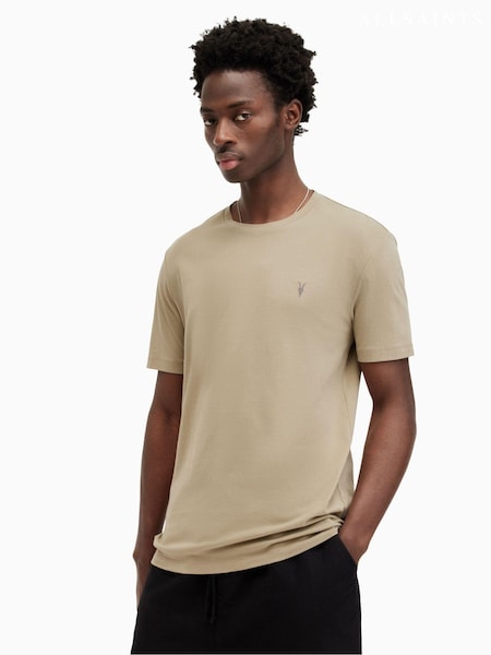 AllSaints Brown Brace Shortsleeve Crew Neck T-Shirt (E28853) | €46
