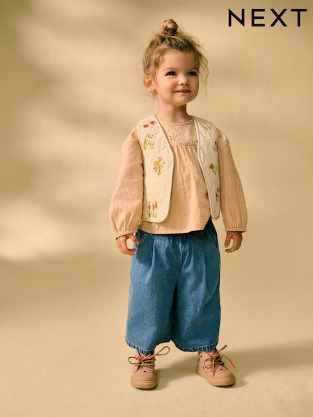 ג'ינס - 100% Cotton Gilet, Top & Trousers Set (3mths-7yrs) (E29030) | ‏143‏₪ - ‏159‏ ₪