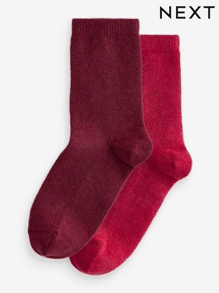 Red/Berry Thermal Merino Wool Blend Ankle Socks 2 Pack with Cashmere (E29063) | €9.50