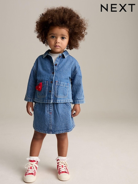 Denim Dark Wash Denim 100% Cotton Shirt and Skirt Set (3mths-7yrs) (E29088) | €28 - €33