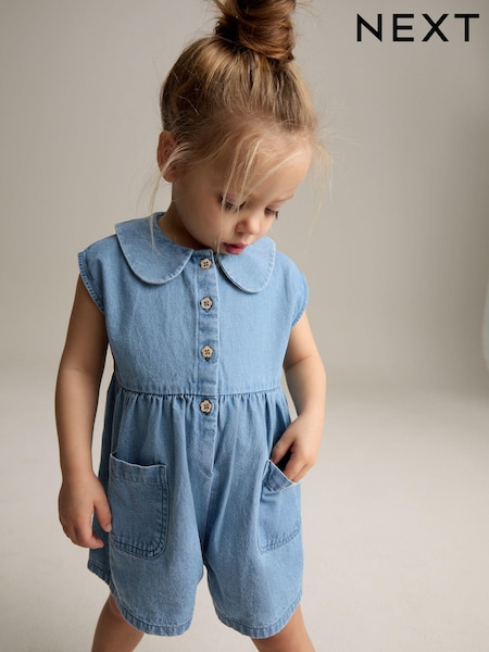 丹寧服飾 - Shirt Collar 100% Cotton Playsuit (3mths-7yrs) (E29091) | HK$122 - HK$140