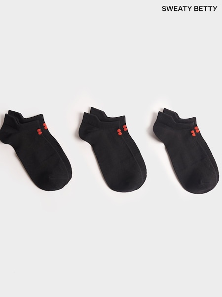 Musta - Sweaty Betty Lightweight Trainer Socks 3 Pack (E29116) | €32