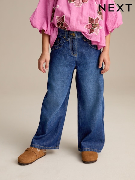 Dark Inky Wash Wide Leg Jeans (3-16yrs) (E29127) | $30 - $39