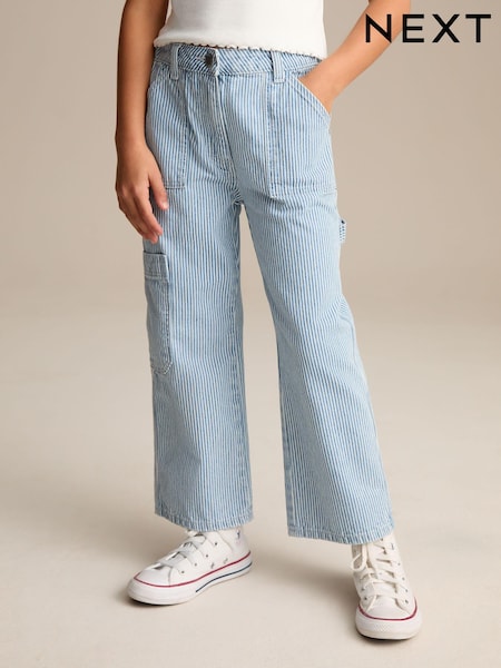 Blue Denim 100% Cotton Straight Leg Stripe Jeans (3-16yrs) (E29134) | R$ 165 - R$ 215