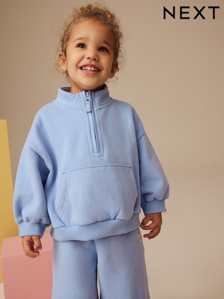 Blue Half Zip Sweatshirt (3mths-7yrs) (E29212) | kr150 - kr184