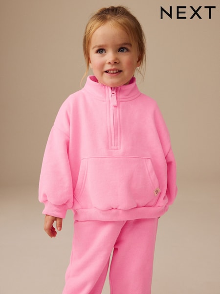Fluro Pink Half Zip Sweatshirt (3mths-7yrs) (E29213) | €12 - €15