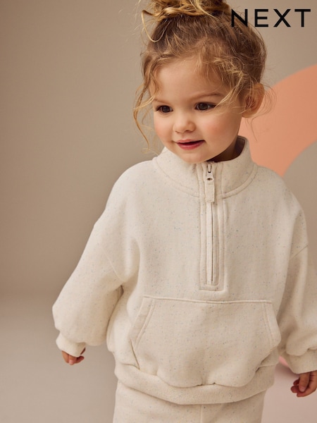 Oatmeal Half Zip Sweatshirt (3mths-7yrs) (E29214) | €12 - €15