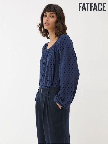 FatFace Lily Blue Navy Spot Top (E29297) | €29