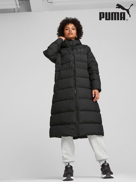 Puma Black Womens Long Hooded Down Coat (E29397) | €129