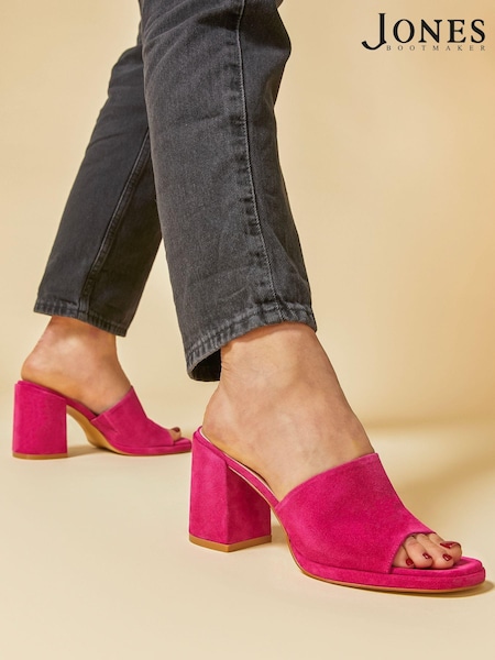 Pink - Jones Bootmaker Gracey Heeled Mule Sandals (E29656) | 38 €