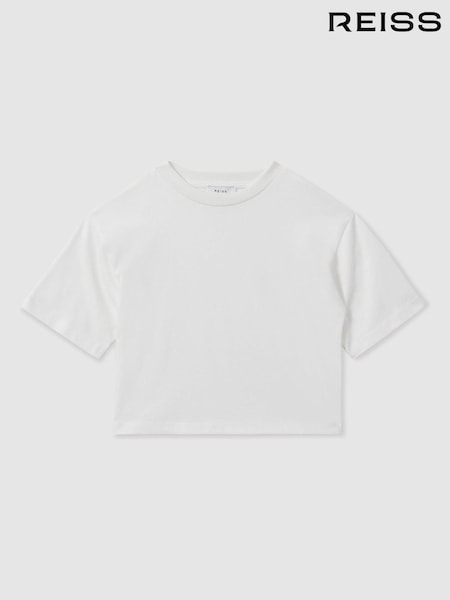 Reiss Ivory Cassy 13-14 yrs Oversized Cotton Crew-Neck T-Shirt (E29704) | kr361