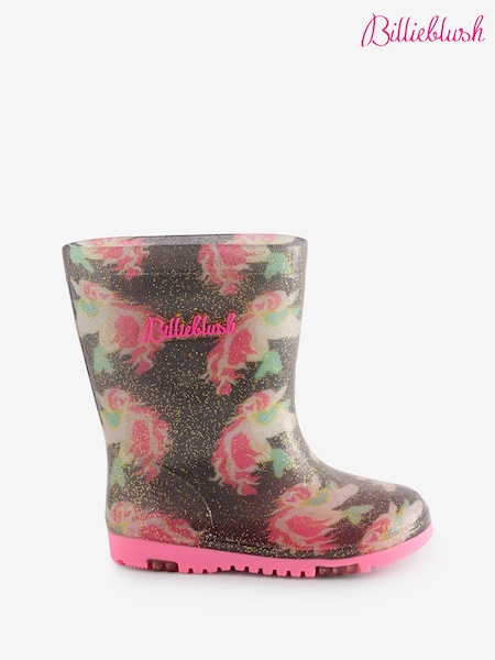Billieblush Pink Floral Print Wellies (E29731) | 188 LEI