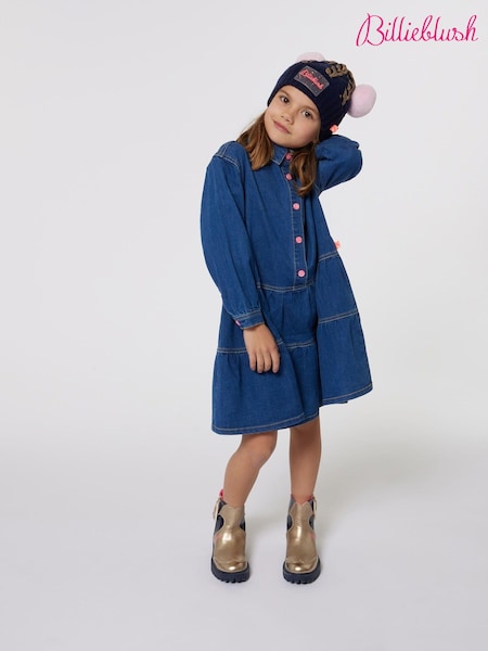 Billieblush Blue Denim Shirt Dress With Logo Back Print (E29732) | € 60