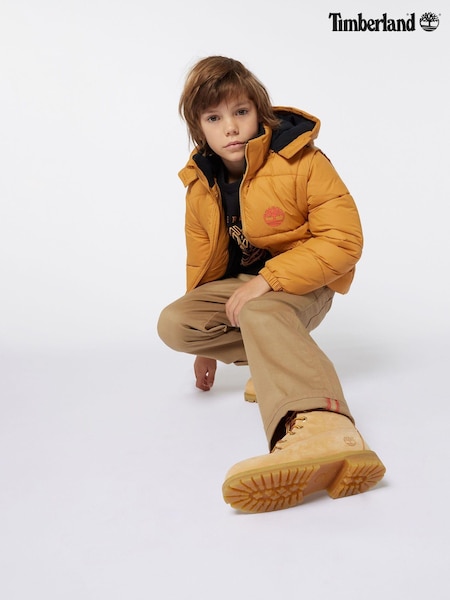 Timberland Yellow 2 in 1 Padded Coat and Gilet With Back Print (E29744) | AED415 - AED473