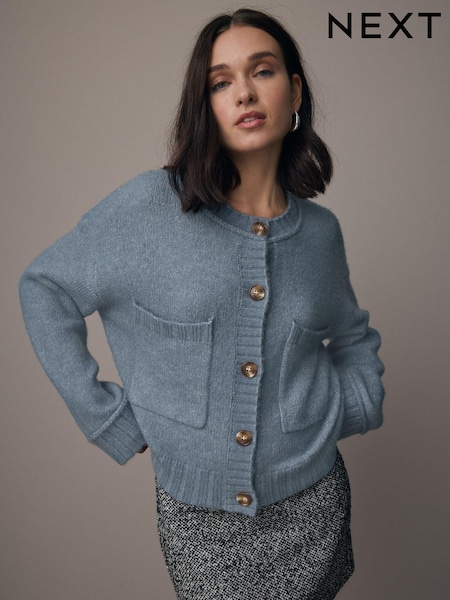 Moder kamrik - Soft Touch Button Up Pocket Knitted Cardigan (E29842) | € 18