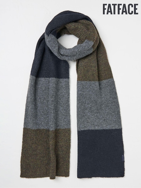 FatFace Navy Leo Colourblock Scarf (E29843) | €21