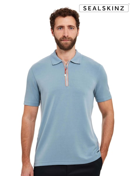 Sealskinz Blue Shipdham Polynosic Zip Polo Shirt (E29926) | €60