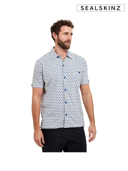 Sealskinz Cream Walsoken Short Sleeve UV Protection Sun Print Shirt (E29936) | 73 €