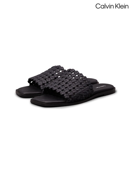Calvin Klein Black Flat Slides (E29946) | AED448