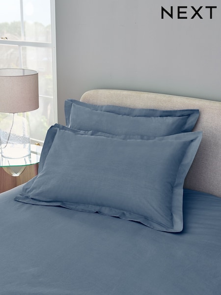 Set of 2 Blue Mid Cotton Rich Pillowcases (E29966) | €8 - €10