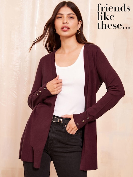 rdeča - Friends Like These Edge To Edge Cardigan (E29987) | € 27