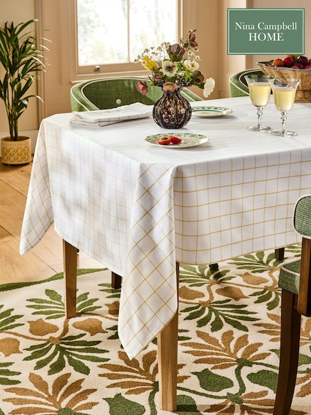 Nina Campbell Ochre Yellow Woven Check Table Cloth (E30008) | €52 - €60