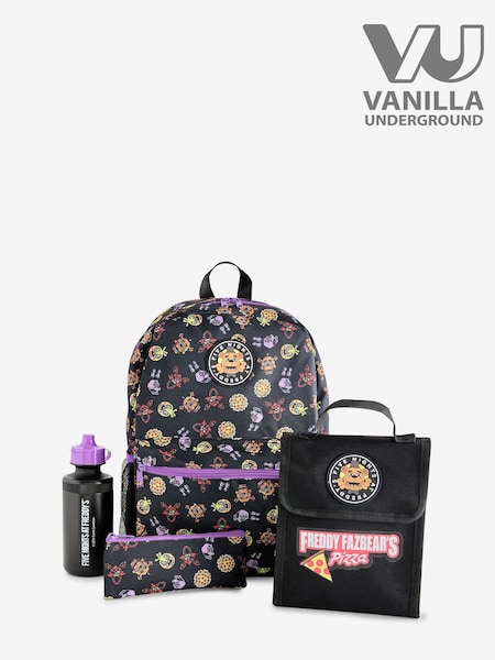 Vanilla Underground Black Five Nights At Freddy's Boys 4 Piece Backpack Set (E30109) | $76