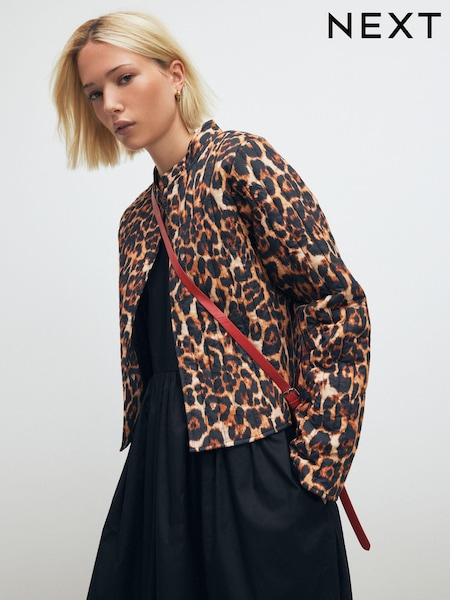Animal Print Padded 100% Cotton Jacket (E30128) | €55