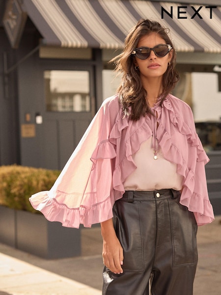 Pölyinen Vaaleanpunainen - Frill Cape (E30134) | €53
