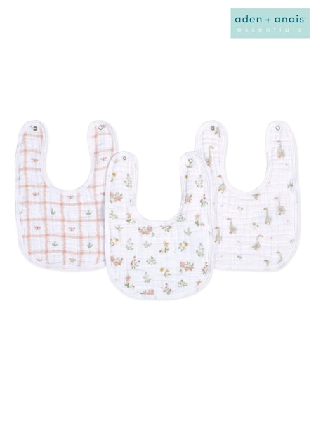 Aden + Anais Essentials 100% Cotton Country Floral Muslin Baby Snap Bibs 3 Pack (E30174) | 8 540 тг
