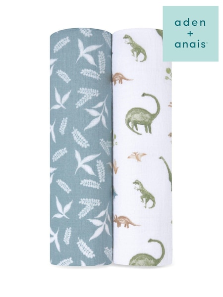 aden + anais Essentials 100% Cotton Blanket Dino Jungle Muslins 2 Pack (E30183) | € 29