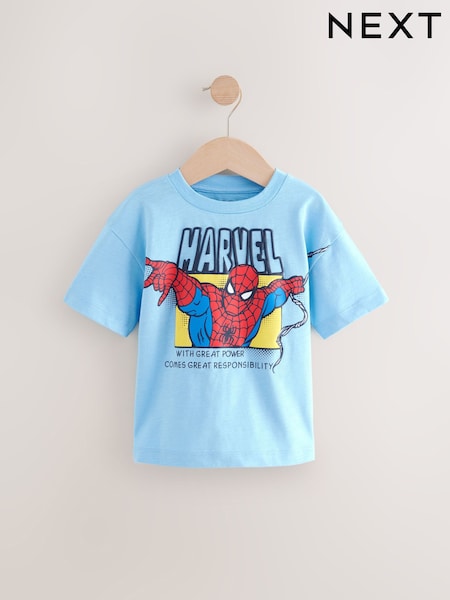 Blue Spider-Man Short Sleeve 100% Cotton T-Shirt (3mths-8yrs) (E30193) | €15 - €18